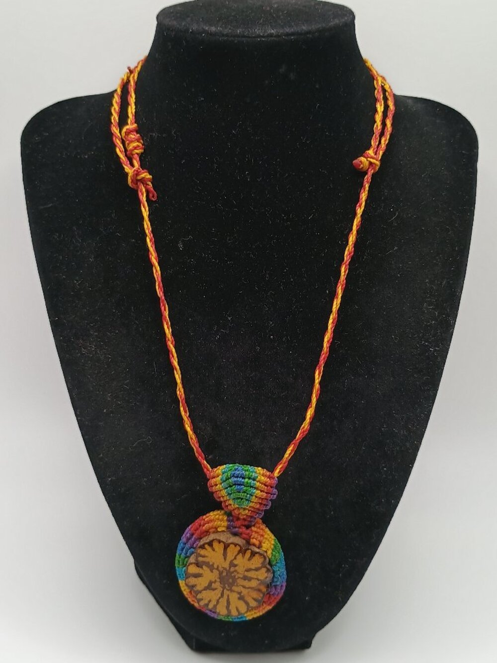 Jungle Spiritual Amulet Ayahuasca Flower Macramé Necklace